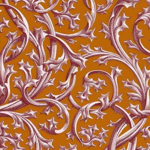 Trompe-l'oeil et décors | Manufacture Spoerlin & Zimmerman, Autriche - 1835 - Variation orange