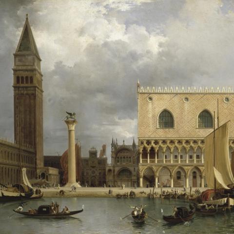 Les Villes & l'Architecture | Vue d'une partie du Palais Ducal et de la Piazzetta à Venise - XVIIIe